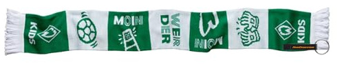 Werder Bremen Schal Shorty Streifen – Kinder-Schal mit Werder-Raute, 100% Polyacryl
