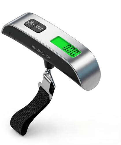 KANDONEX Kofferwaage Digital 50kg – Reise Gadget Flugzeug, Gepäckwaage Präzise, Koffer Waage Hängend, Travel Essentials Urlaub Must Haves, Zugwaage Handwaage für Reisekoffer & Handgepäck, Luggage Scal
