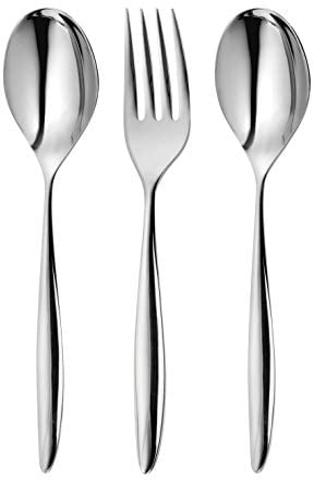 Robert Welch Hidcote Bright Cutlery Serving Set, 3 Piece. Made from The Stainless Steel. Dishwasher Safe.