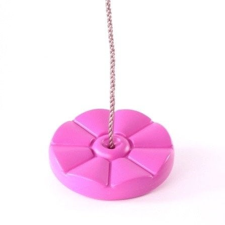 Rebo® Children’s Disc, Button, Monkey Round Replacement Plastic Swing Seat - Pink | Outdoor Toys | Suitable for wooden or metal climbing frames and swing sets
