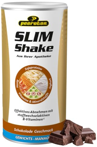 Peeroton SLIM Shake Schokolade - Diät Abnehm Shake, vegetarisch und glutenfrei, vollständiger Mahlzeitenersatz, enthält alle wichtigen Proteine, Vitamine und Mineralstoffe für schnelles Abnehmen, 500g