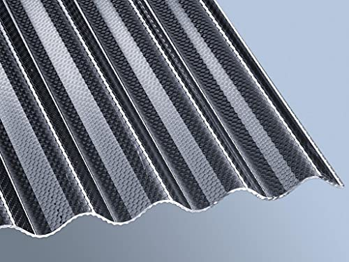 Highlux® Acrylglas-Profilplatte Wellplatte Lichtplatte, 3mm Stark, Sinus 76/18, graphit, Wabe 1045mm x 2500mm