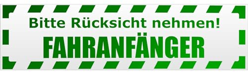 Kiwistar Bitte Rücksicht nehmen. Fahranfänger gestreift Magnetschild Schild magnetisch - 30cm Grün - reflektierend - Magnetfolie für Auto PKW Kfz