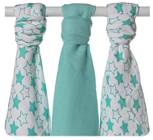 XKKO BMB 70 x 70 – Little Stars Türkis Mix 3 Stück