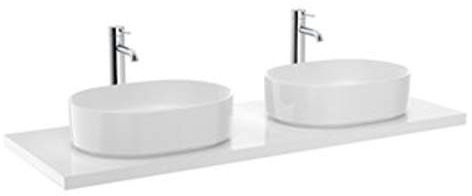 Savana Roca A857318806 Arbeitsplatte für Doppelwaschbecken, wasserabweisend, 60 x 50 x 3,8 cm, Weiß