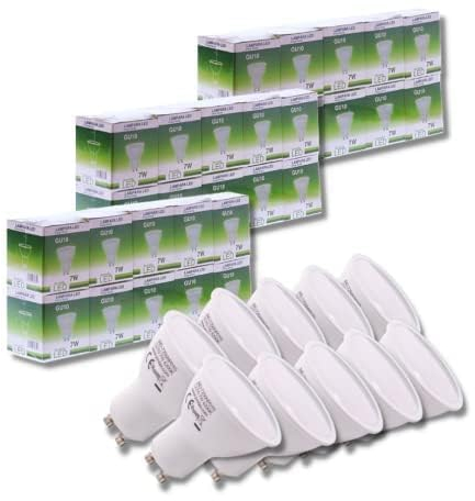 JANDEI - Packung mit 30 GU10 LED-Lampen 7W (50W äquivalent), Warmweiß 3000K, 650 Lumen, Energiesparlampen, nicht dimmbar, für Haus, Büro, Geschäft