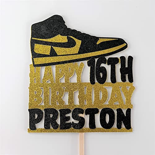 TRAINER BIRTHDAY CAKE TOPPER CHOOSE YOUR COLOUR GLITTER PERSONALISED