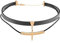 Kreuz Kette, Choker Kette Vergoldet Halsband aus Pu-Leder Halskette Schwarz Frauen Schmuck 38CM Beste Freundin Geschenke