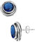 Jeweloporium Blauer Saphir simuliert 925 Sterling Silber Ohrring für Damen Edelstein Handgefertigt Sílbern Ohrstecker Geburtstag Geschenk Cocktail Schmuck