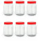 AFSUK Plastic Storage Jar 500ml With Screw Top Lids Airtight Food Storage Containers BPA Free For Kitchen, Herb, Spices, Sweets Clear Canister pots (Pack of 6)