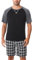 Litherday Men's Pyjamas Set Short Sleeve Cotton Soft Summer Nightwear PJs Set Loungewear Sleepwear T-Shirt Top & Shorts Bottoms with Pockets（Black，M）-2