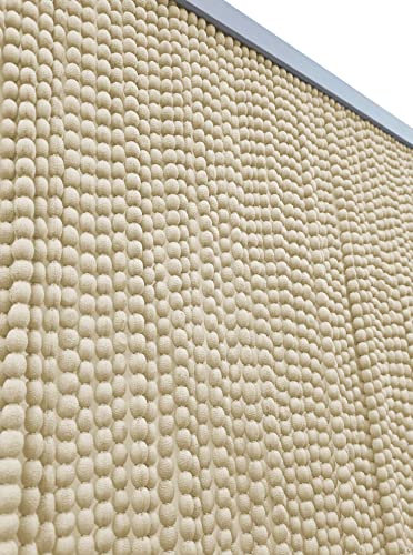 Home Tresor - Tenda Antimosche a Fili con Pallini Morbidi, Pannello Tenda Moschiera Antirumore per Porta Finestra, Decorazione e Divisorio Stanze (cm 120x220, Beige)