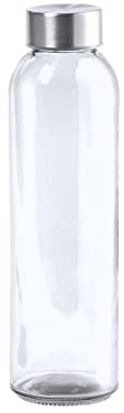 Gourde de sport de 500 ml sans BPA en verre Boissons boissons Jus Smoothies sans fuite adaptée à la gym Yoga Racing Football Basket Sport (transparent)