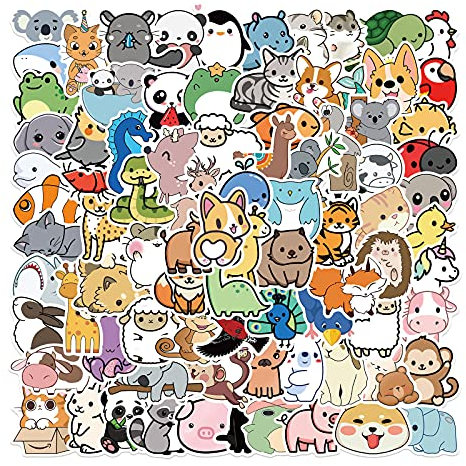 100 Stück Tier Aufkleber sticker stickers set für Laptop Kinder Teenager Erwachsene