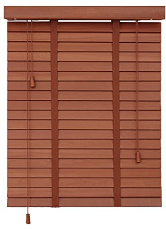 GREMBI Venezianische Jalousien Holz, Roller Jalousien Für Türen Fenster, Einfache Passvorhänge, Mit Bändern, 50 Mm Lamellen, Hölzerne Jalousien Zum Messen, Sonnenschutzmittel/Atmungsgerät/Wärmeisolier