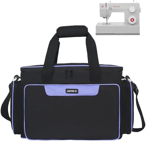 LEFOR·Z Nähmaschinentasche,Nähmaschine Tasche mit Taschen für Nähmaschinen und Nähzubehör,Nähtasche passend für die meisten Singer,Brother,Janome in Standardgröße,Nähbox groß,Schwarz