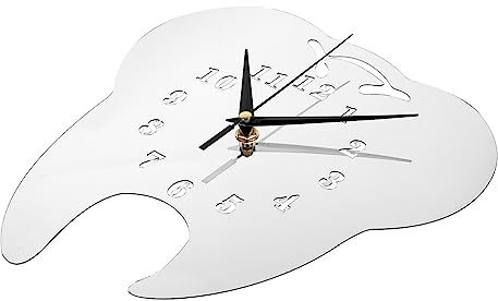 Artibetter Wohnkultur Wanduhr Zum Aufhängen Zahnförmige Wanduhr Bequeme Wanduhren Schlafzimmer Wanduhr Dekor Wanduhr-Dekoration Schlafzimmer-wanduhr Büro Acryl Dekorative Uhr Zahnform