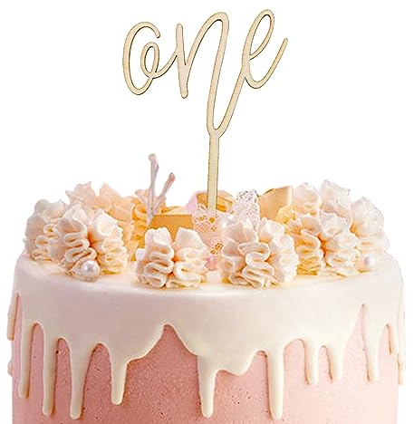 VIKY® Cake Topper 1. Geburtstag, Holz Tortendeko 1. Geburtstag, Kuchendeko Geburtstag One, Wild One Cake Topper, Cake Topper Geburtstag für Babyparty Deko 1. Geburtstag, Geburtstagsdeko Junge Mädchen