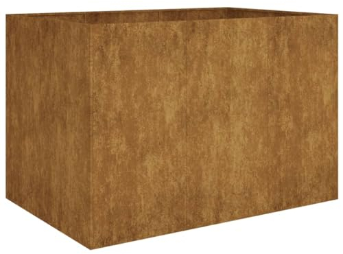 vidaXL Hochbeet, Pflanzkübel Gartenbeet für Garten Balkon Terrasse, Pflanzkasten Blumenkasten zum Selber Bauen, Pflanzbeet Gemüsebeet aus Metall, Cortenstahl