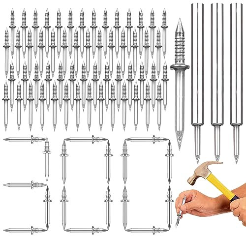 300 Stück Nahtloser Nagel mit Doppelköpfigem Sockelfaden, Doppelköpfige Nägel, Sockelleisten Nägel mit 3 Nagelspezifischen Hülsenwerkzeug, Doppelnagel Sockelleisten, Unsichtbare Sicherheitsschrauben