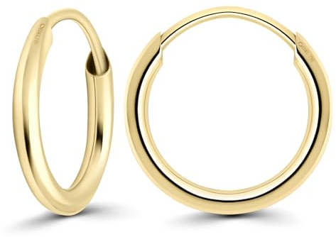 EDELIND Feine Creolen 9mm 750 Echtgold Mini Ohrringe Set für Damen Kinder Mädchen 18K Gelbgold Breite 1,3 mm mit Schmuck Geschenk Box Made in Germany