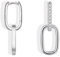 Cangall Convertible Link Earrings for Women, 925 Sterling Silver Double Oval Hoop Earrings, Silver Paperclip Link Chain Hoop Earrings, Hypoallergenic Small Sleeper Silver Earrings for Women Dangling