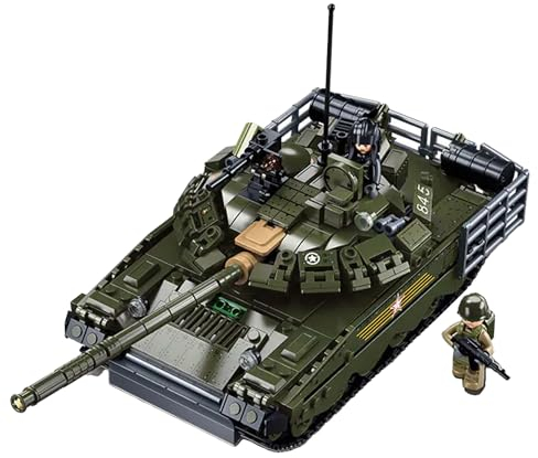 Tarcury T-80 Hauptkampfpanzer Modell - Maßstab 1:35, 798 Stück Militärarmee Spielzeug Set mit 2 Spielzeugsoldaten, Bausteine für Kinder & Erwachsene, Militärfans