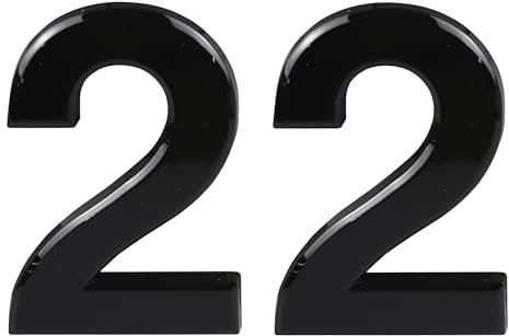Black Door Numbers Stick On, 0-99, Letters A, B, C, D, 3'' House Numbers Self Adhesive Stickers, For Doors, Mail Boxes, Hotel Rooms (22)