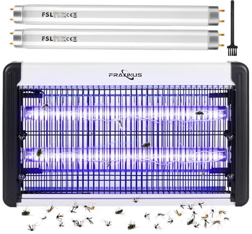 fraxinus Lámpara Matamoscas Electrico, Antimosquitos 20W, Mata Moscas, Caza Insectos, Atrapa UV Lampara para Mata Mosquitos e Insectos, Control Multi-Insecto, Efecto 100 m².
