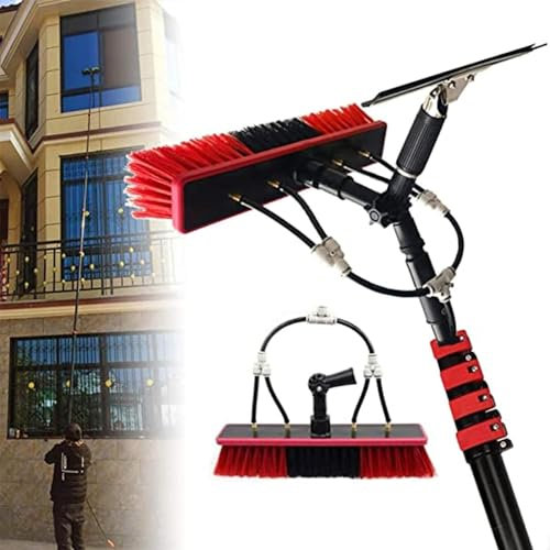 Teleskopstange Fensterreinigung 3.6-12M ausziehbar mit innenliegendem Schlauch Reinigung von Solaranlage Terrassendach Photovoltaik Wintergarten Reinigungsset PV Anlage Reinigung ( Size : 7.2M/24FT )