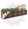 DELUKE® Hochbeet für Garten Oskar Braun | 400x80x77cm | Verzinkter Stahl | Wetterfest | Hochbeet Metall Gartenbeet Kräuterbeet Blumenbeet Beet hoch Frühbeet für Garten Gemüsebeet