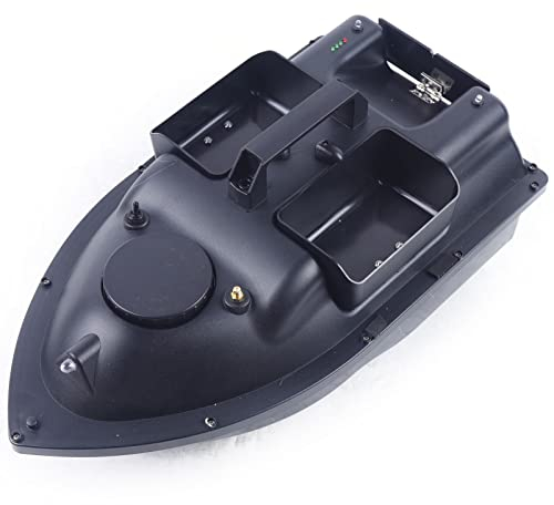 Vielrosse Futterboot, Fernbedienung Futterboot 500m, 2kg Beladung Großer Kapazität Fischköder Boot mit 5200mAh Batterien Automatische Gierkorrektur Kabellos Angelköder Fischfinder (Schwarz)