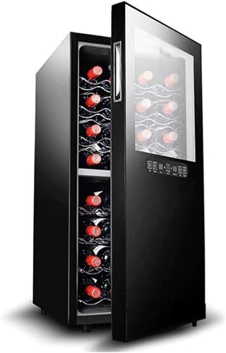 QPZMALSKY Wine Cooler Of 24 Bottles/cabinet Drink Refrigerator, Independent Temperature Control Of Two Layers For Red Wine, White, Champagne Or Foaming - Black Wine, Ba