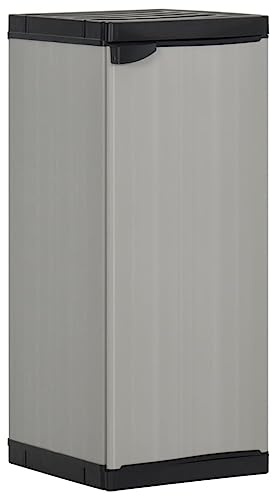 Genérico Wenjingqi-340982 Gartenschrank mit 1 Regal, Grau und Schwarz, 35 x 40 x 85 cm