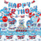 Airplane Birthday Decorations - Plates, Cups, Napkins, Tablecloth, Happy Birthday Banner, Balloon, Cake Toppers for Plane Theme Party and Baby Shower Supplies