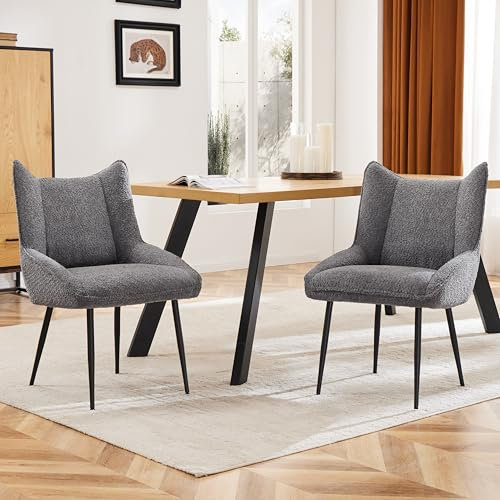 MSMOK Esszimmerstühle, Loungesessel Sofastuhl,Armlehnensessel Sessel,Teddy Samt,Verdicktes Sitzkissen