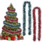 10 Stücke 2M Weihnachtsbaum Lametta Girlande Glänzend Weihnachtsbaum Weihnachtsdeko Girlande Weihnachtsgirlande Baumschmuck Girlande, Rot/Grün