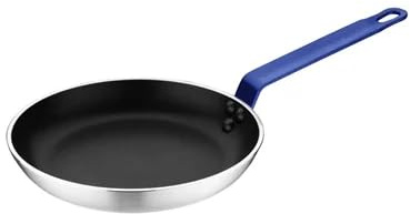 Hygiplas Aluminium Non-stick Teflon Frying Pan, Blue, 24cm - All Hobs Including Induction, Suitable for Everyday Use HT971 | Platinum Plus coating uses less oil for healthier cooking; colour-coded handles aid food hygiene and kitchen organisation.