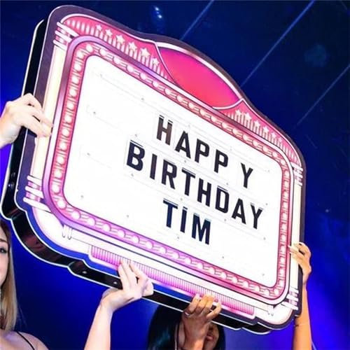 LED Club Bottle Presenter, Color Letter Billboard,Hand Holding Luminous LED Presenter,Happy Birthday,Changeable Letters VIP Service for Club Party Bar,A
