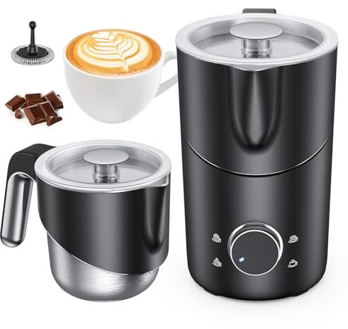 COLDFILL MilchaufschäUmer Elektrisch - 8 In 1 MilchschäUmer Induktion für Warmer Und Kalter, Spülmaschinenfest, Leise, für Milch Pflanzenmilch, Cappuccino und Heiße Schokolade, 400ml Edelstahl