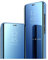 HAOYE Hülle für Xiaomi Redmi Note 14 Pro+ Plus 5G, Spiegel Smart View Handyhülle PC/PU Premium Leder Flip Case Cover, Stand Mirror Schutzhülle mit Klappbarer Ständer. Blau