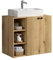 trendteam smart living - PureBliss - Waschbeckenunterschrank - Evoke Eiche - Rillenoptik - 3 offene Fächer + 1 Einlegeboden + 60cm Aufsatzwaschbecken - (BxHxT) 90 x 91 x 53cm - Metallgriffe