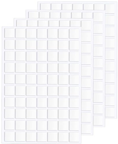 JANYUN 280 Stück doppelseitige Klebepunkte, entfernbarer, Quadrat Kitt, transparentes doppelseitiges Klebeband zum Basteln, spurloses Klebeband (quadratisch, 20 mm)