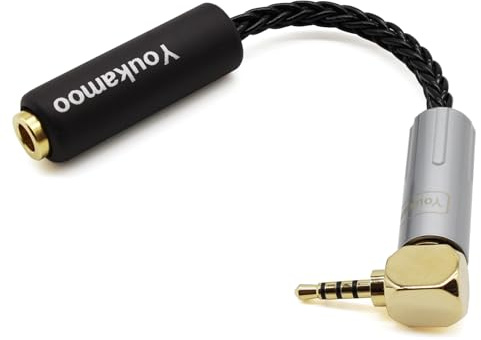 Youkamoo 4.4mm Female to 2.5mm Right Angle Male Headphone Jack Adapter Cable, Balanced Audio Adapter Cable