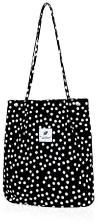 GIDWRIY Bolso de Pana Mujer - Tote Bandolera Informal para Playa y Compras, Lona para Viaje Escolar