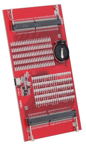 Testeur de Mémoire DDR4, Indicateur d'éclairage LED PCB avec Carte de Testeur de Mémoire RAM de Câble USB, DDR4 et DDR5 2 dans 1 Analyseur de Diagnostic de Fente pour la