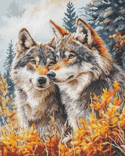 Kreuzstich Stickpackung Die Wächter des Waldes, Zählmuster, 25x32cm