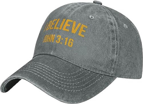 Baseball Cap Ich Glaube John 3 16 Golf Trucker Hut Unisex Baseballkappe Verstellbare Baseballmütze Für Outdoor Running Reisen