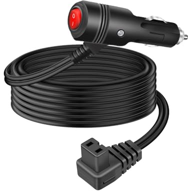 RIIEYOCA 14AWG 12V/24V KFZ Kühlbox Kabel Auto Kühlschrank Ersatzkabel mit Schalter, Verlängerungskabel mit Zigarettenanzünder Stecker,Kompatibel mit Dometic, Waeco, Alpicool, ARB, ICECO（3M ）