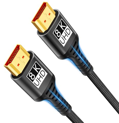 Kryoza HDMI Kabel 1Meter 8K,HDMI 2.1 Kabel Ultra High Speed | 8K@60Hz 4K@120Hz,HDMI Kabel 1m,mit HDR10 eARC HDCP2.2&2.3,Kompatibel mit PS5/4 X-Box TV Blu-ray Player/Projektor/Monitor